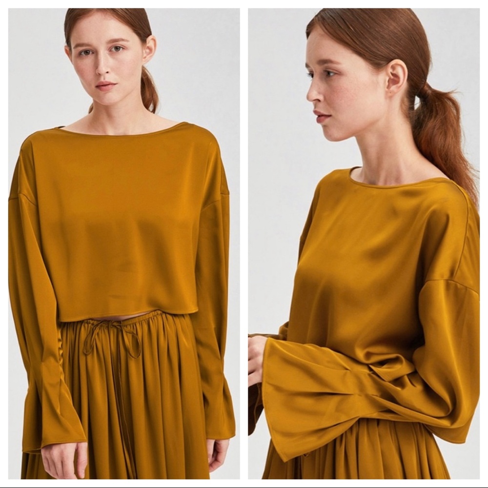 NWT Nap Loungewear Flounce Cropped Long Sleeve S